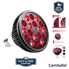 Red Light Therapy Bulb, 660nm Red and 850nm Near Infrared LED 18 LEDs with ...