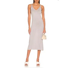 Callahan Revolve Knitwear Dress Perfectly Pale Gray Rib Sleeveless Midi Medium