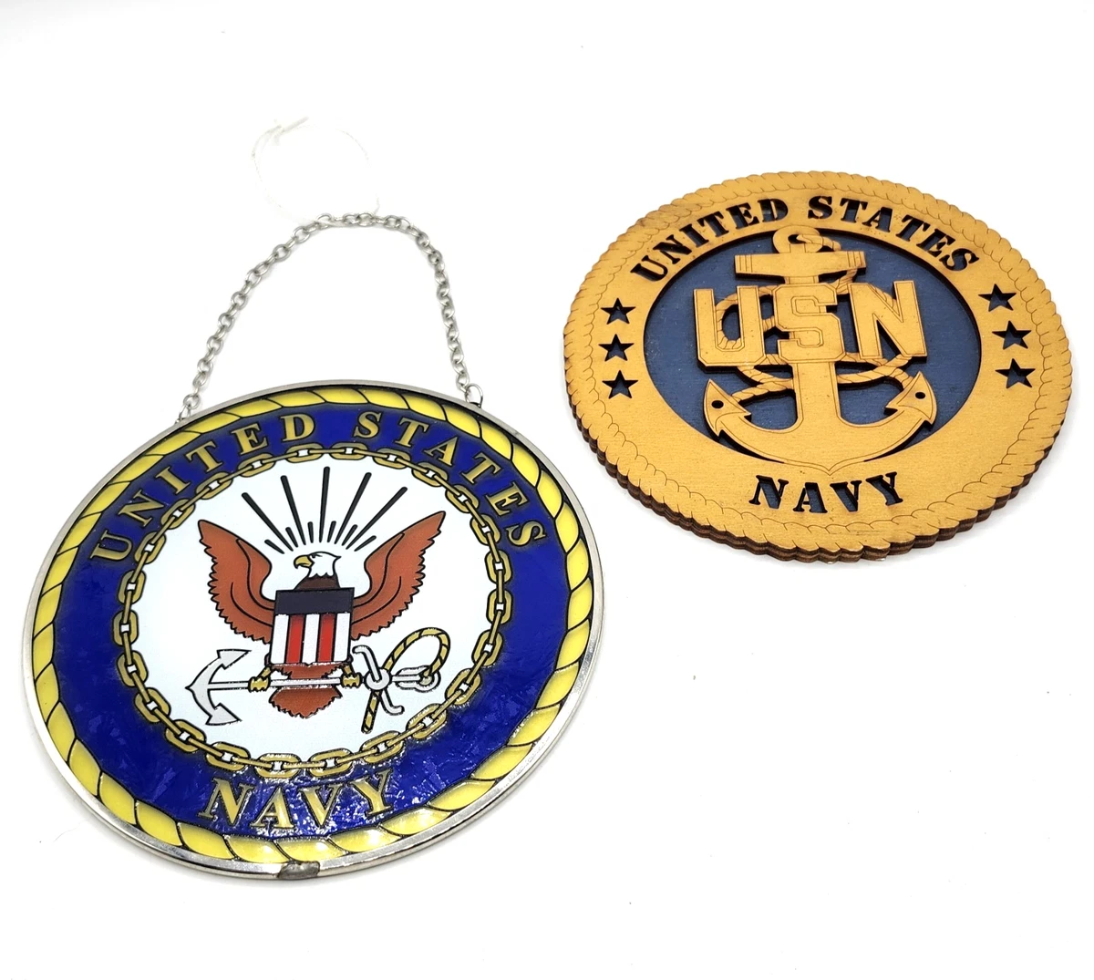 ヴィンテージ 手彫り 木製 盾 カレッジ USNavy エンブレム 英国製 ３点 Sign Navy Collectibles (Unknown Date) for sale | eBay