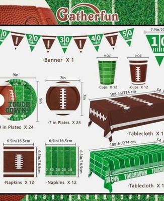 24 Piece Football Party And Tailgate Decorations