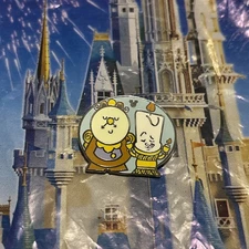 Disney  Parks Lumiere & Cogsworth 2019 Hidden Mickey Disney Duos Trading Pin