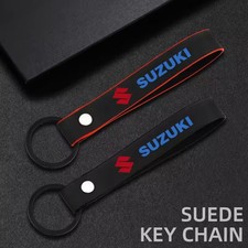 PU Suede Leather Black Red Keyring for Suzuki Jimny Samurai Vitara Swift Baleno
