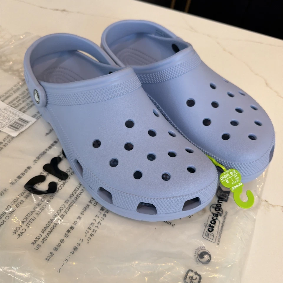 NUEVO Crocs Clásico Adulto Pastel Azul/Púrpura Hombre Talla 10 Mujer Talla 11 10001-453 Foto 4 de 4