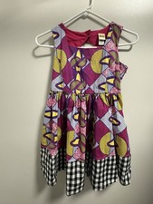 Harajuku Mini For Target Dress Abstract Gingham Girls XL 14/16 Pink Multicolor