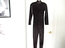 MODA INTERNATIONAL  Vintage Rich Brown Velour Turtleneck Bodysuit  XS  NEW