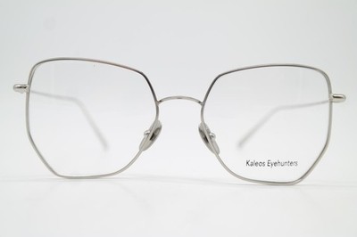 Kaleos Eyehunters ABUNDAS Silver Square Eyeglass Frame New