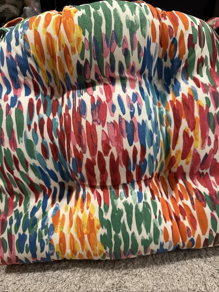 Pillow Perfect Outdoor, Indoor Make It Rain Zinnia Reversible Chair Pad Set of 2 - Image 2 of 4