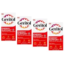 4 Pack Geritol Liquid High Potency Vitamin & Iron Supplement 12oz Each