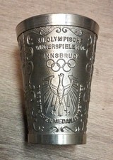 Olympia Zinnbecher 1976 Innsbruck &ndash; Deutsche Medaillengewinner &ndash; Handguss