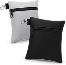 Golf Tee Pouch Pack of 2 Golf Tee Bag 5.24 X 6.42 Inch Zipper Golf Accessory