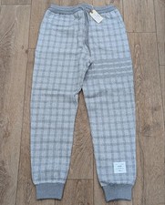  890 Mens THOM BROWNE Plaid Drawstring Jogger Pants Gray 5 - 2XL