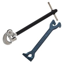 VOCHE® PLUMBERS 11" ADJUSTABLE TAP NUT SPANNER & 13/19mm FIXED BASIN WRENCH