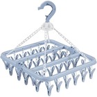 Aolloa Clothes Drying Rack with 32 Clothespins, Bule Foldable Hanging