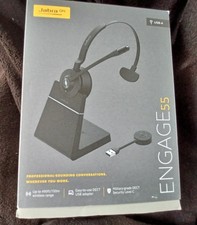 Jabra Evolve2 55 Mono Wireless Headset Black with Charging Stand and Link 400