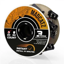 20 Count Continuous 3 Prong Right Angle Plug Wire Harness Roll 18G Male Bullet