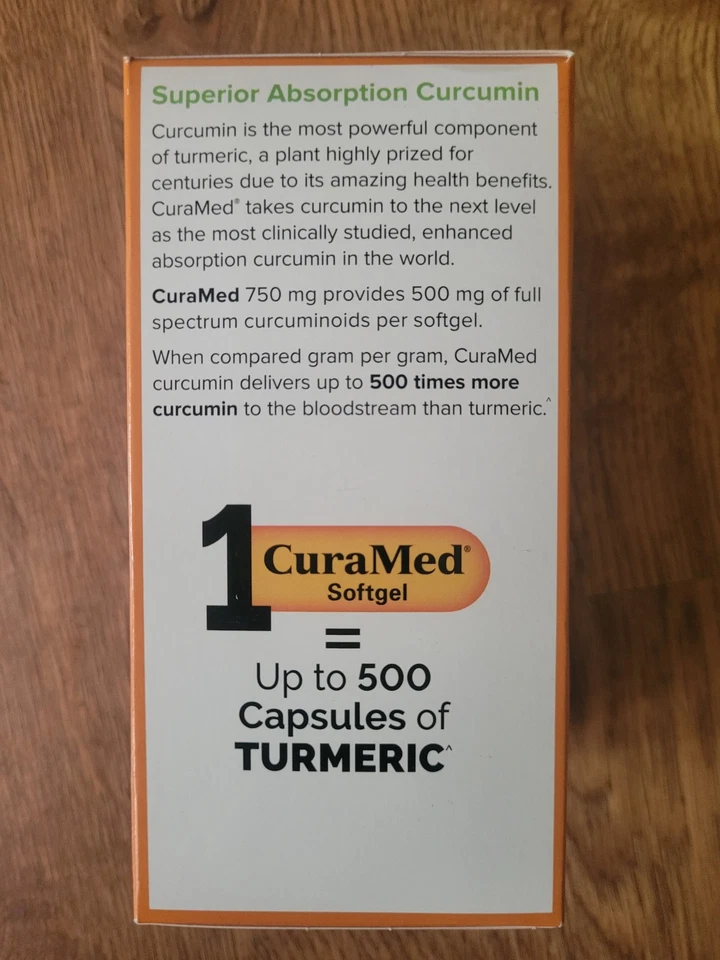 Terry Naturally CuraMed Superior Absorption 750mg 120 Softgels Authentic Ex 5/27 - Image 2 of 4