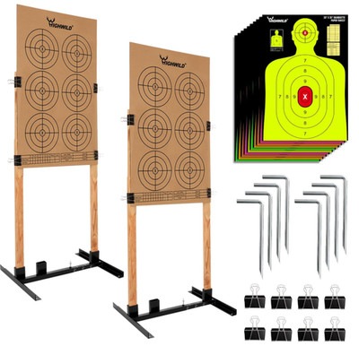 Adjustable H-Shape Target Stand Base for Shooting Range   2 Pack, Fits 1x2 Wood
