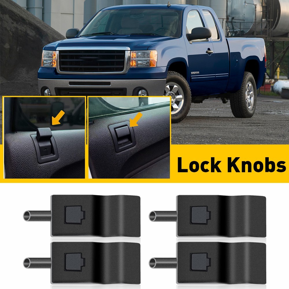 Car Door Lock Knob Handle Pull Pin Trim For 2007-2013 GMC Sierra Chevy Silverado