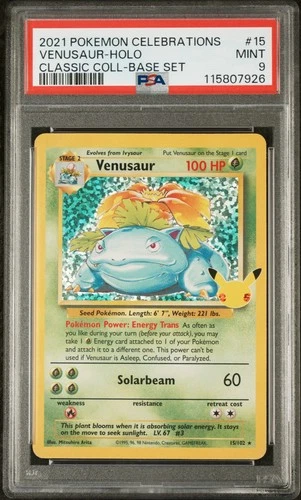 2021 POKEMON CELEBRATIONS CLASSIC COLLECTION #15 VENUSAUR-HOLO PSA 9