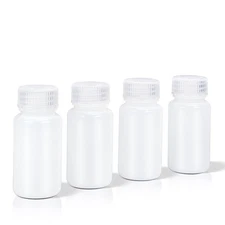 2 Oz Small Plastic Bottles with Caps, Airtight Refillable Wide Mouth Travel Bott