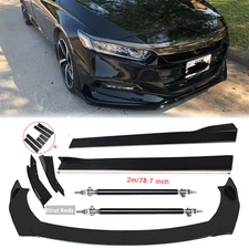 Front Bumper LipS Chin Spoiler Splitter Body Kit+Side Skirt For Honda Accord S H