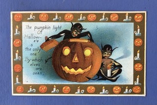 Cartolina Auguri Halloween 1908 1915 Vintage/Antica • NOI Publ.