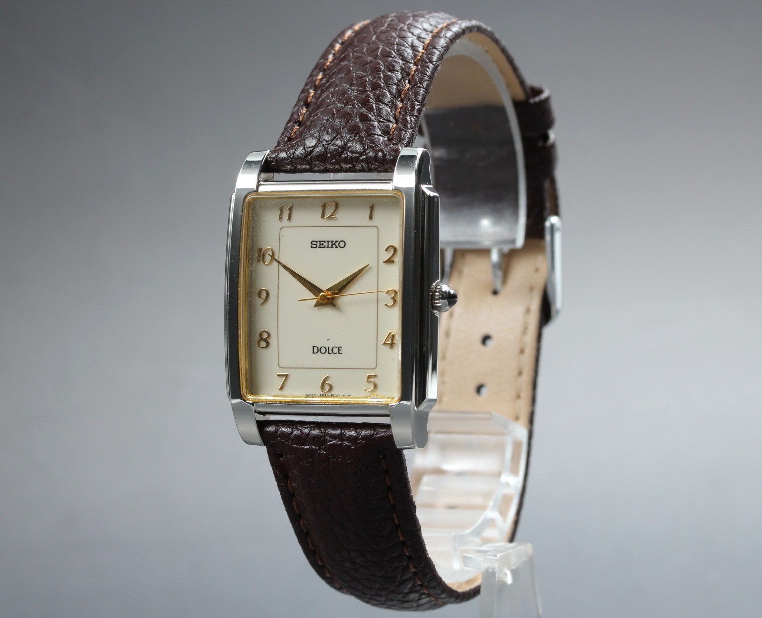 Near MINT] Seiko Dolce 5E31-5000 28mm Tank Cream Dia… - Gem