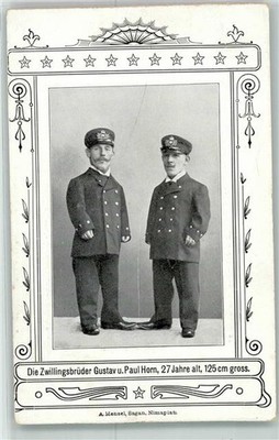 13941115 - Twins Gustav and Paul Horn, 27 years, 125 cm tall Lilliputian