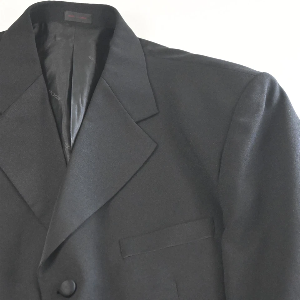 Stacy Adams 44L 36x36 Black Mens Jacket Pants Tuxedo - Image 3 of 4