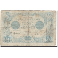 [#594353] France, 5 Francs, 5 F 1912-1917   Bleu  , 1916, VG, Fayette:2bis.4, KM