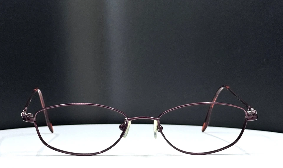 Винтажный HUSH щенки бордовый женщин овальный полный ободок очки ОПРАВЫ только - Изображение 2 из 4