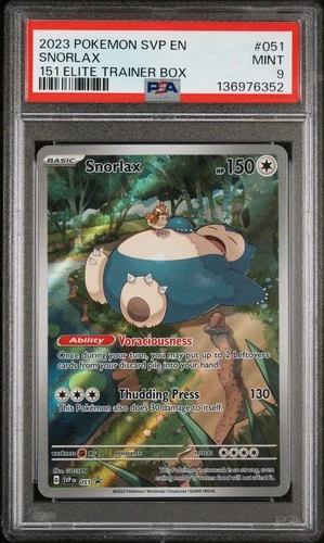 2023 POKEMON SVP EN-SV BLACK STAR PROMO 151 ELITE TRAINER BOX #051 SNORLAX PSA 9