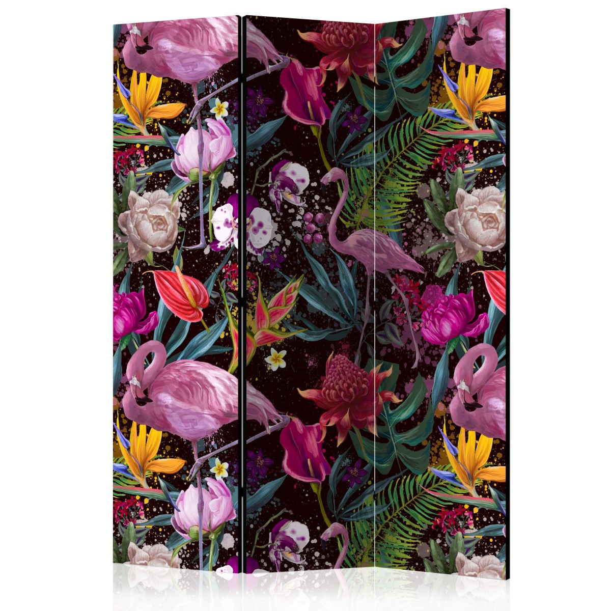 Paravent 3 volets tropical pour créer un coin bureau dans le salon