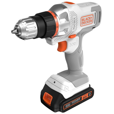 #ad BLACKDECKER 20V MAX* MATRIX™ Cordless Drill Driver Kit White BDCDMT120WC1FF $69.99