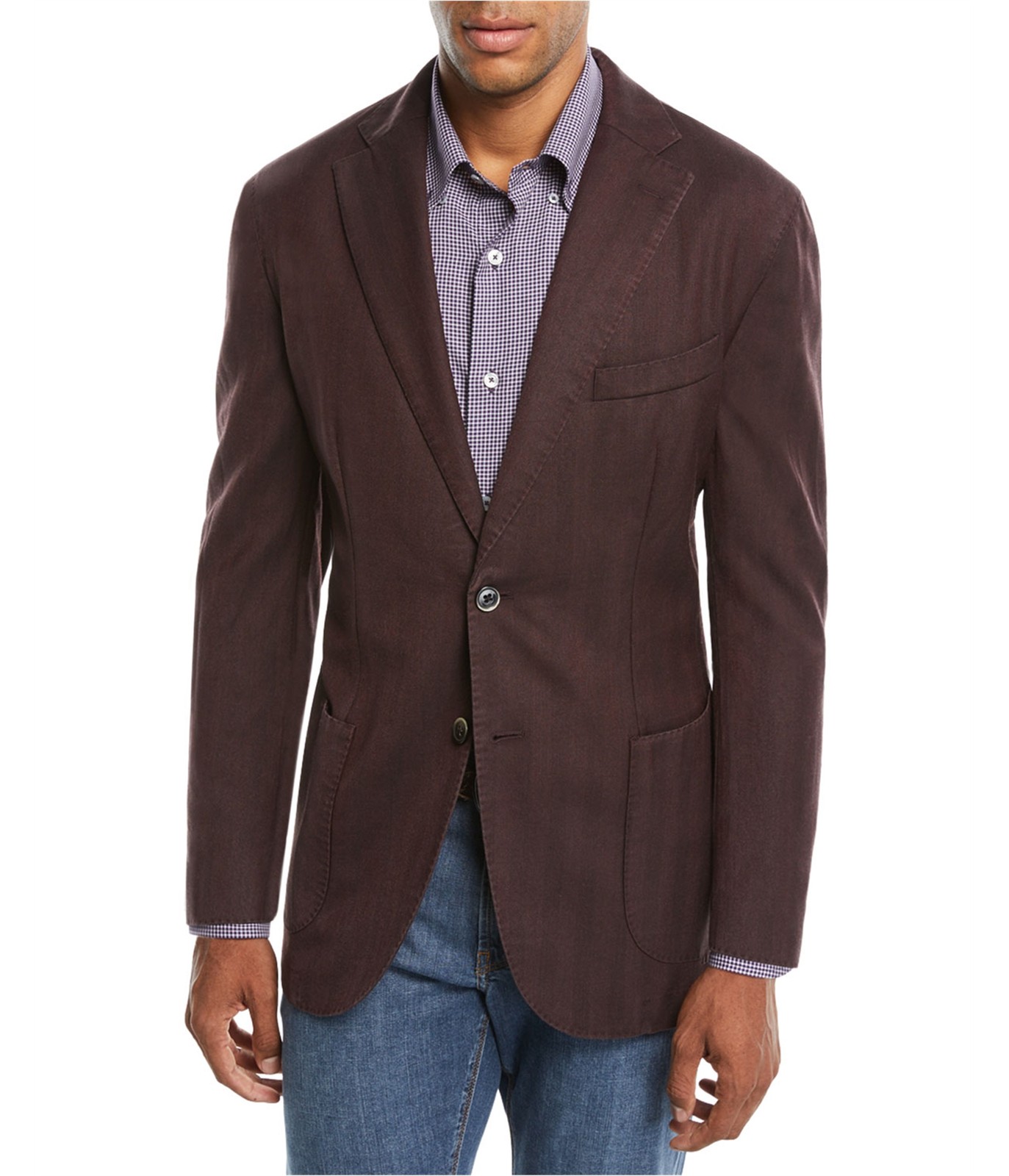 L.B.M. 1911 Mens Tailored Two Button Blazer Jacket, Purple, 48 Regular