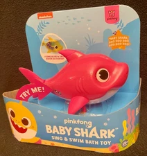 Nickelodeon Pinkfong BABY SHARK SING & SWIM “Soft Fin” Bath Toy Pink MOMMY NEW
