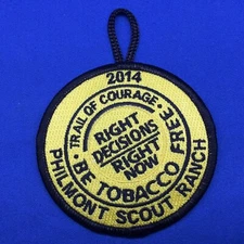 Boy Scout 2014 Philmont Scout Ranch Trail Of Courage Be Tobacco Free Patch