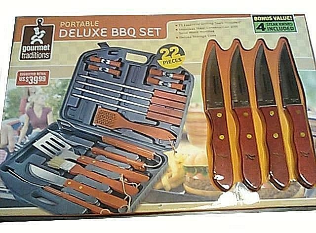 22 Pc. Deluxe BBQ Set | eBay