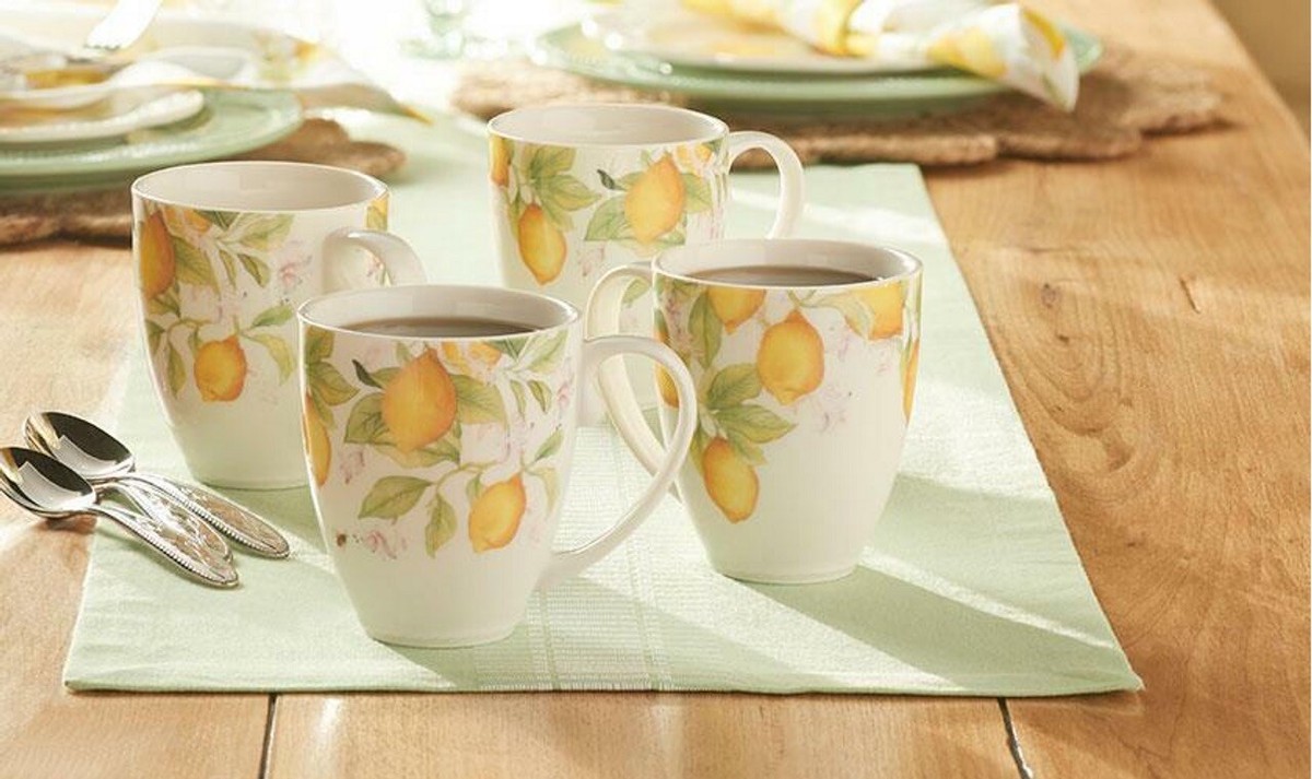 Princess House Marbella Limoncello Coffee Mug set of 4 (3289) New