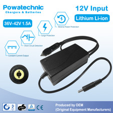 12V Car charger, light duty top up, 42V output for 1 pin Jack plug 36V battery