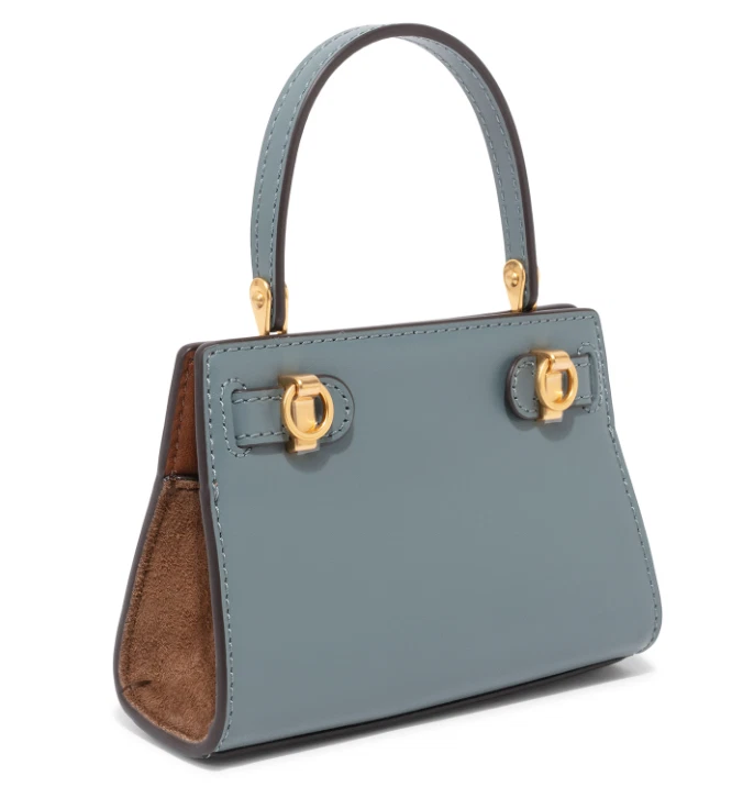 NUOVA CON ETICHETTE Tory Burch Lee Radziwill Nano Mini Borsa POLAR SKY (blu)
