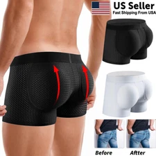 Men Padded Briefs Butt Lifter Enhancer Hip Sexy Underwear Body Shaper Short US