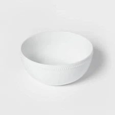 128oz Ceramic Beaded Serving Bowl White - Threshold™: Large Round Porcelai