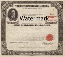$1,000,000 U.S. Treasury Bond Note #2 1963 Currency Sheet REPRODUCTION Obsolete