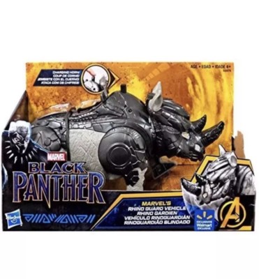 Marvel Action Fig Black Panther Rhino Guard Vehicle Hasbro Deluxe Charging Horn 