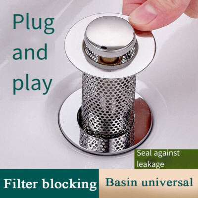 British Stainless Steel Floor Drain Filter Bounce Core Basin Stopper Coppe х