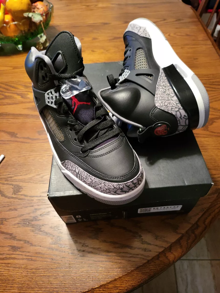 Nike Air Jordan Spizike Black Cement Varsity Red White Grey 315371-034 Size  8