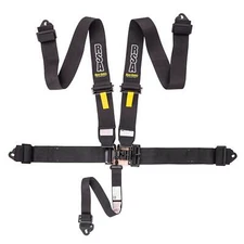 RSA 3 Inch 5-Point NASCAR Style Brisca Oval Autograss Safety Harness - Black
