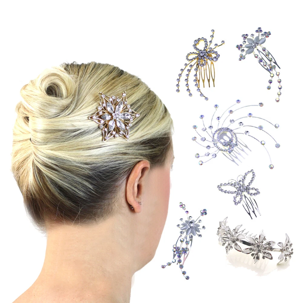 Hair Combs Dance Accessories Ladies Ballroom Crystal Slides Clips Head Pieces UK