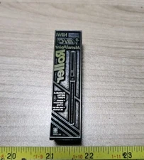 Vintage Letterpress Printing Block Bic Metal Point Roller Pen Advertising